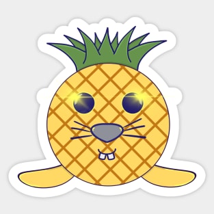 Kawaii Cute Cool Pineapple Baby Seal Sticker